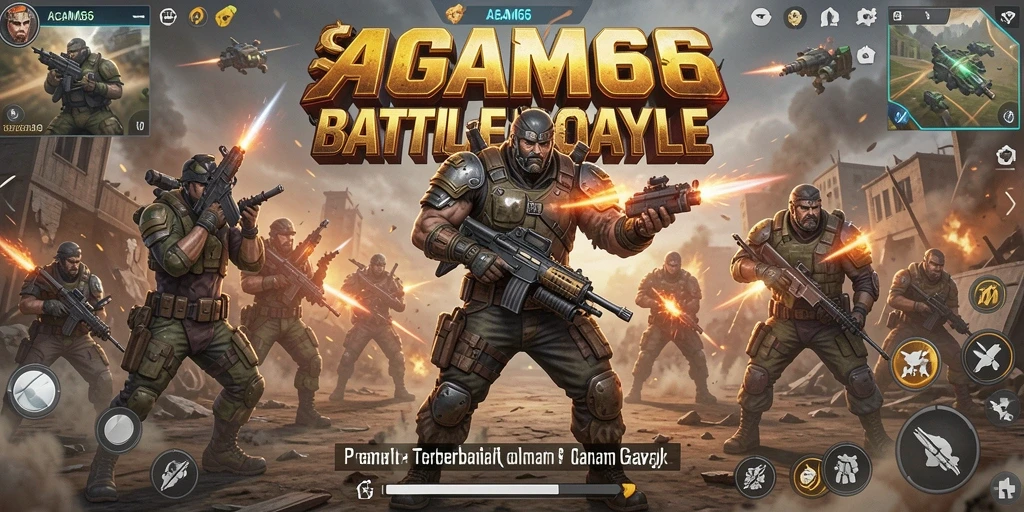 Tangkapan layar gameplay AGAM66 menampilkan aksi seru dalam pertempuran Battle Royale.