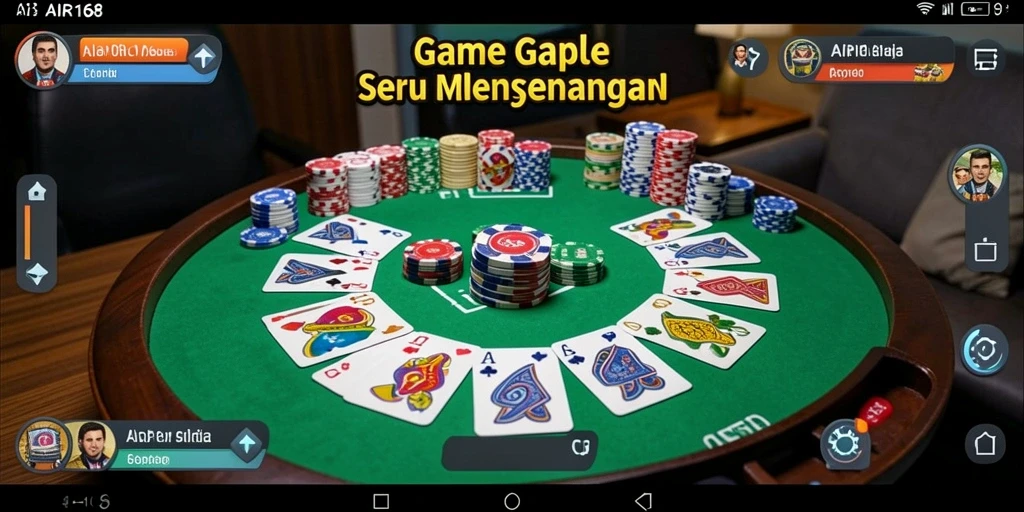 Screenshot gameplay Gaple yang menampilkan suasana pertandingan seru.