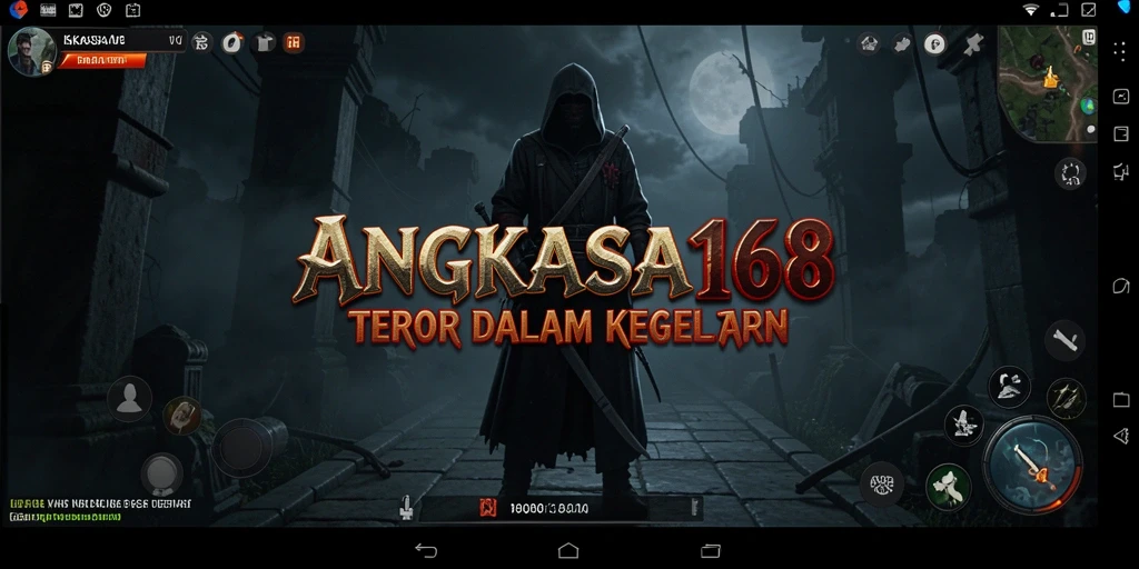 Screenshot gameplay ANGKASA168 menampilkan suasana menegangkan dalam kegelapan.