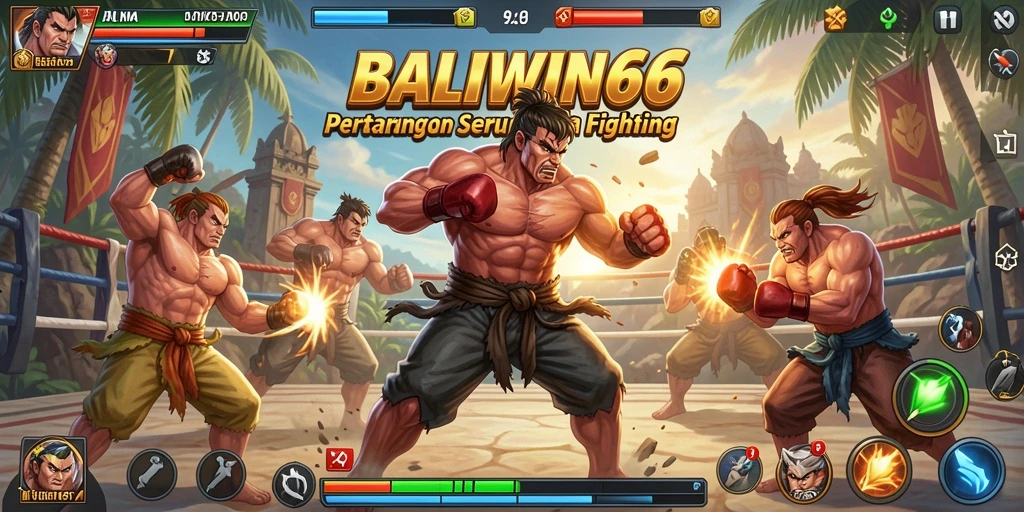 Tampilan seru pertarungan di BALIWIN66 dengan karakter yang kuat.