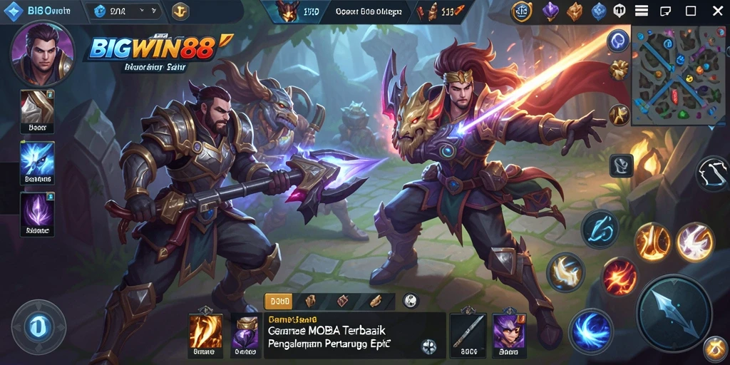 Gameplay MOBA yang mendebarkan dan penuh aksi.