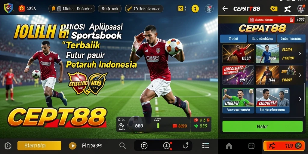 Tampilan menarik aplikasi Sportsbook CEPAT88 menampilkan berbagai pilihan taruhan.