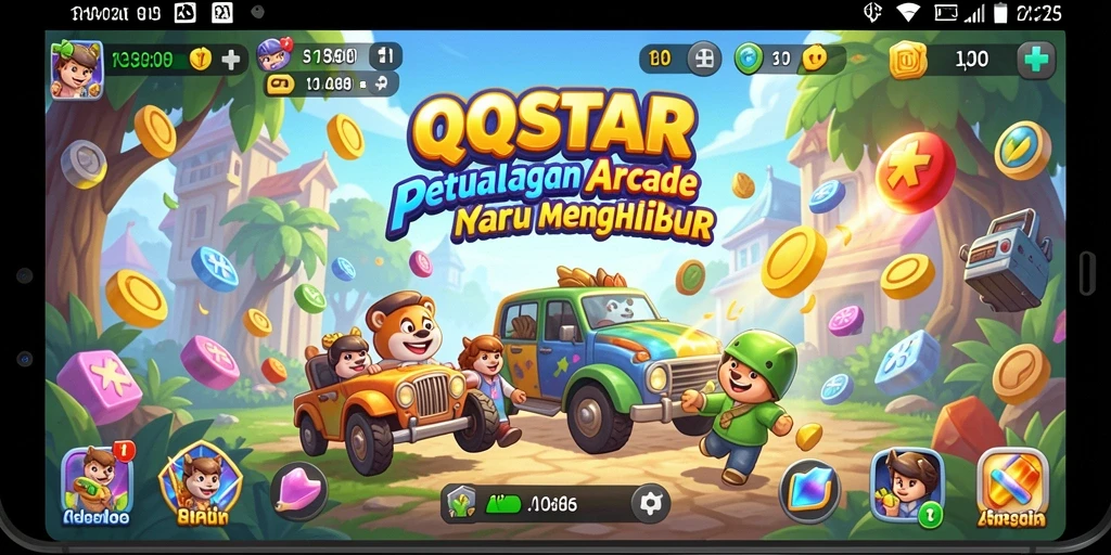 Gameplay QQSTAR yang menantang dan seru ditampilkan dalam screenshot ini.