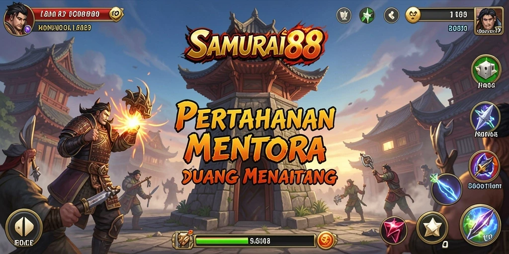 Tampilkan aksi pertahanan menara dalam SAMURAI88 yang mendebarkan.